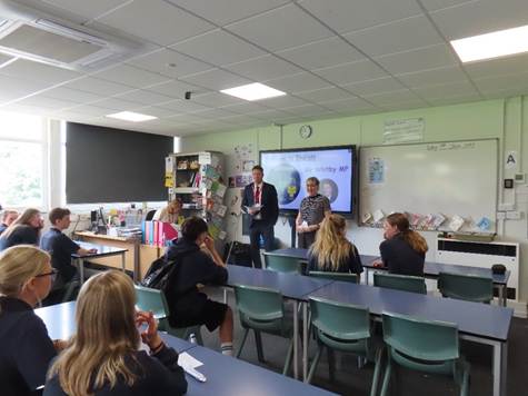 John Whitby MP for Derbyshire Dales speaking to students at Hope Valley College