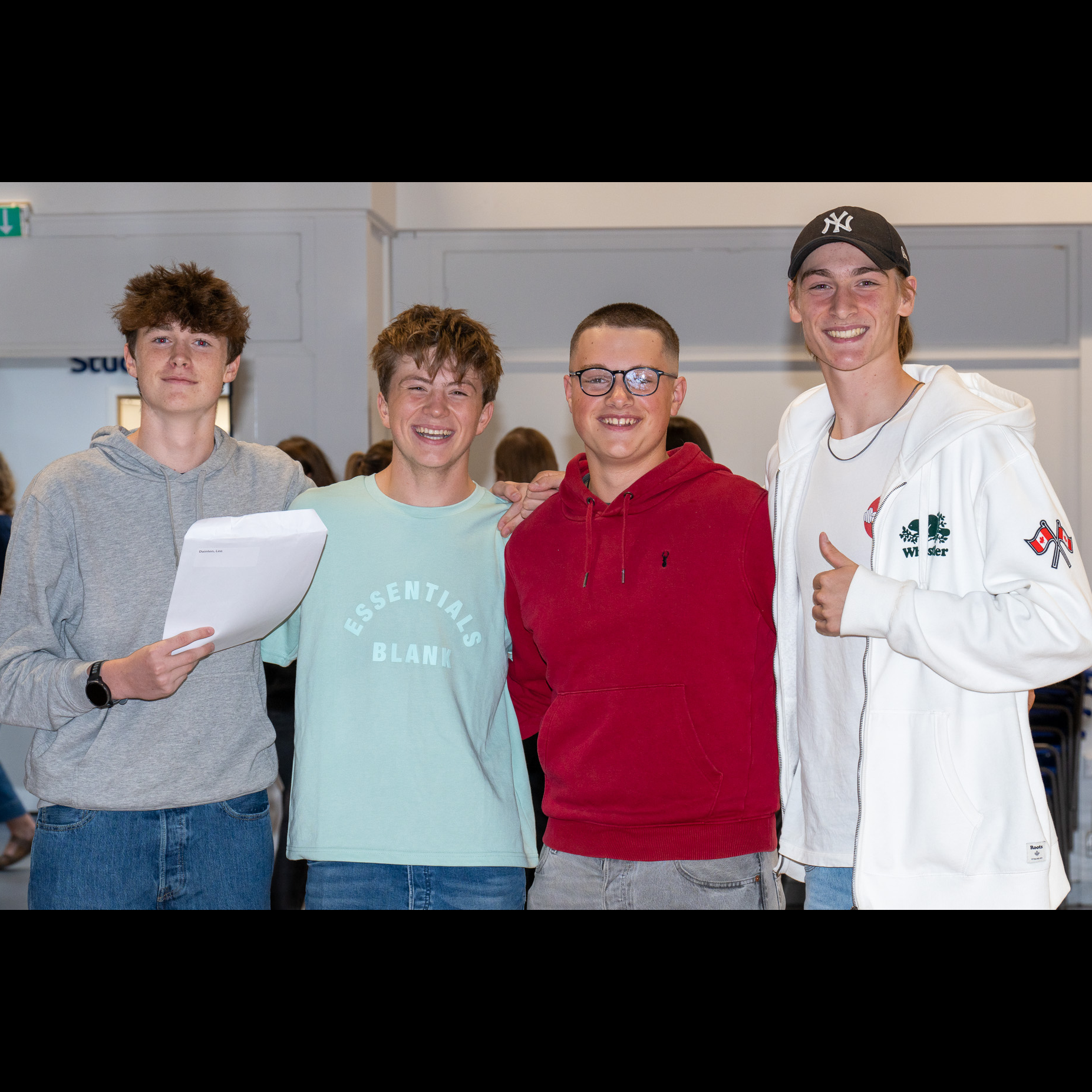 Students collecting their exam results