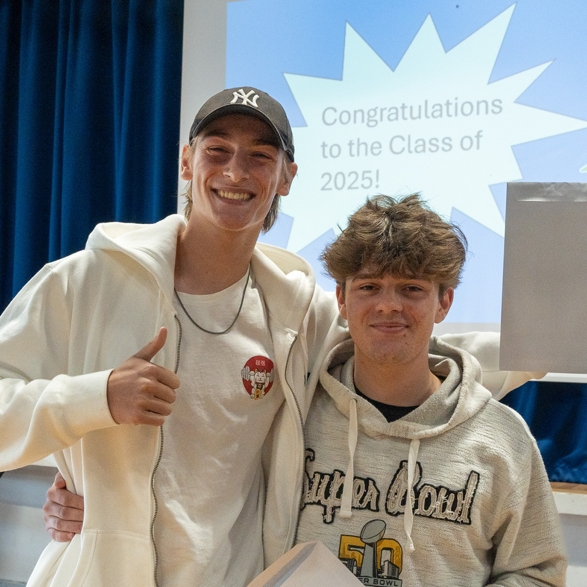 Students collecting their exam results