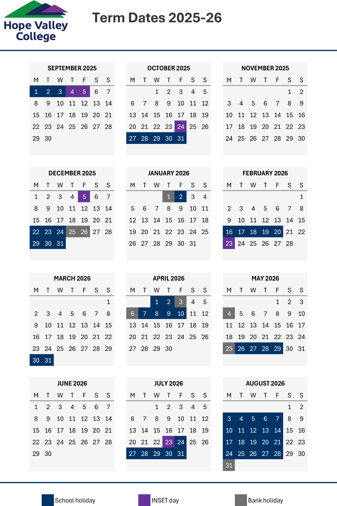 25-26 term dates and link to PDF